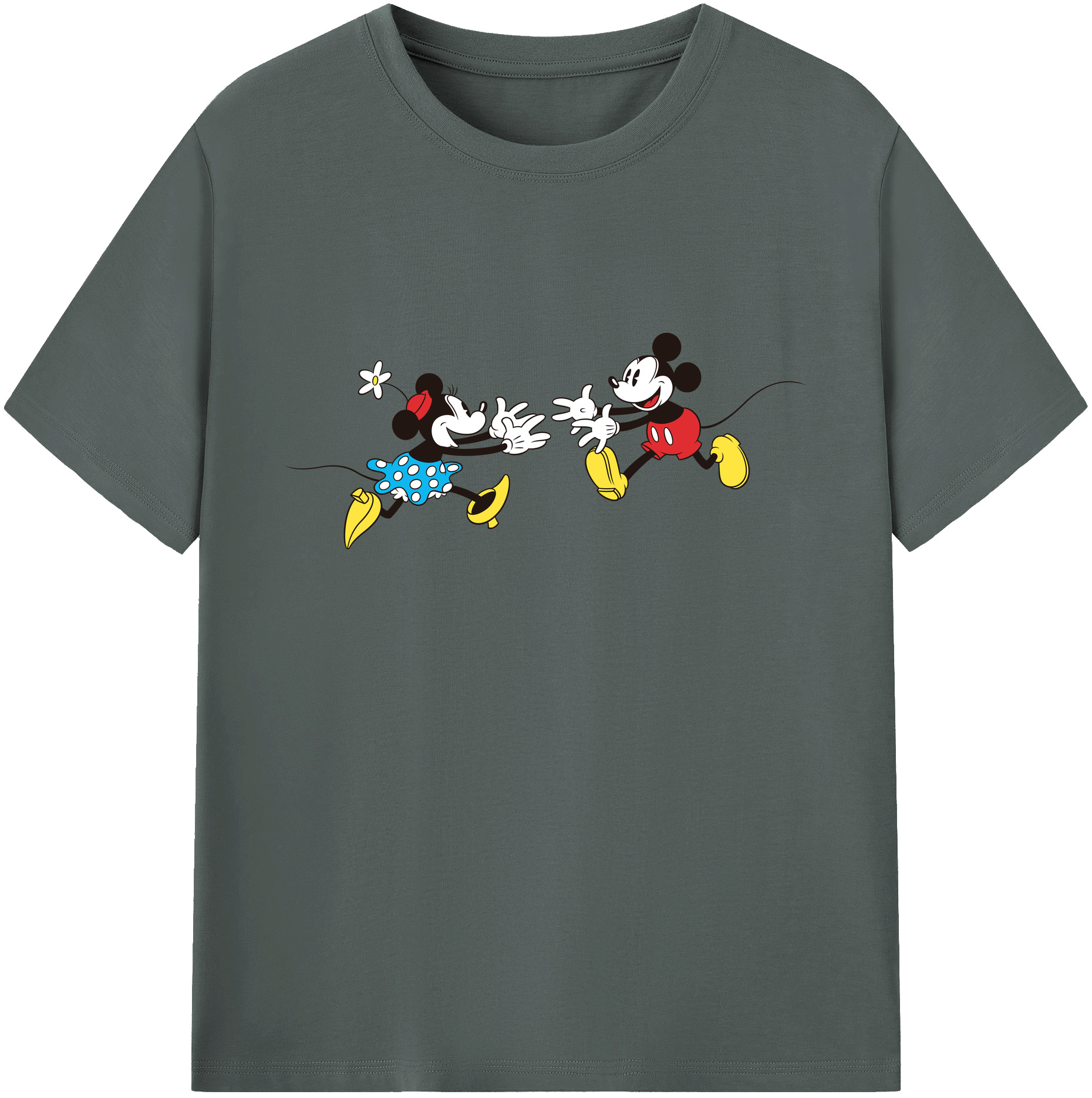 ミッキーマウス Mickey Mouse 綿100％ メンズ半袖Tシャツ｜肌触りやわらか＆通気性